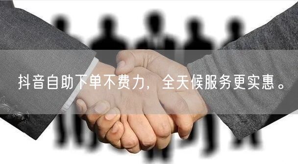 抖音自助下单不费力，全天候服务更实惠。