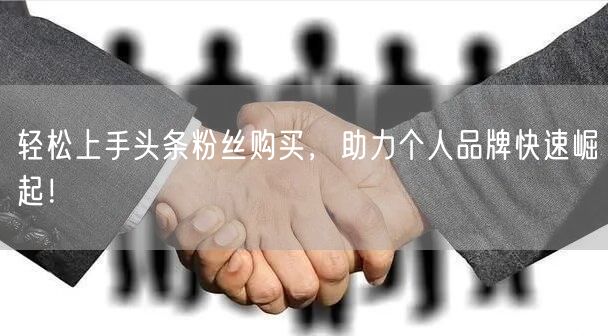 轻松上手头条粉丝购买，助力个人品牌快速崛起！
