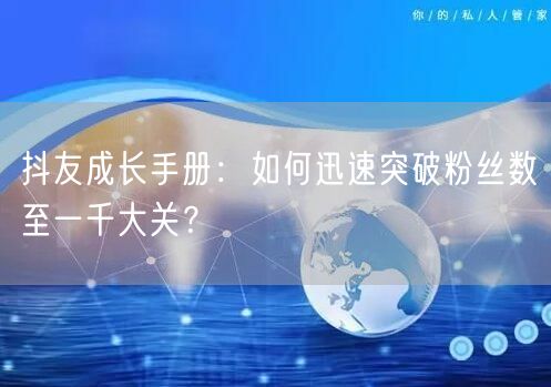 抖友成长手册：如何迅速突破粉丝数至一千大关？