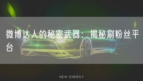 微博达人的秘密武器：揭秘刷粉丝平台
