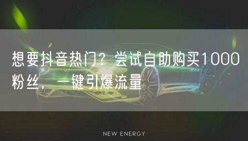 想要抖音热门？尝试自助购买1000粉丝，一键引爆流量