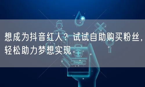 想成为抖音红人？试试自助购买粉丝，轻松助力梦想实现