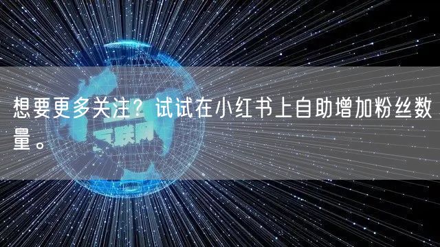 想要更多关注?试试在小红书上自助增加粉丝数量。