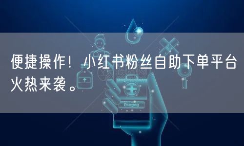 便捷操作!小红书粉丝自助下单平台火热来袭。