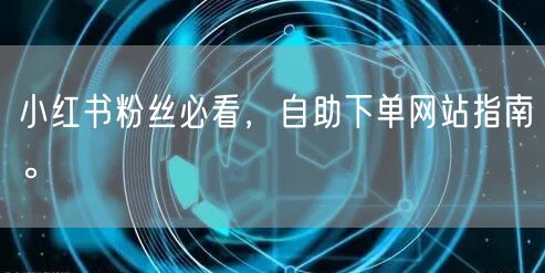 小红书粉丝必看,自助下单网站指南。