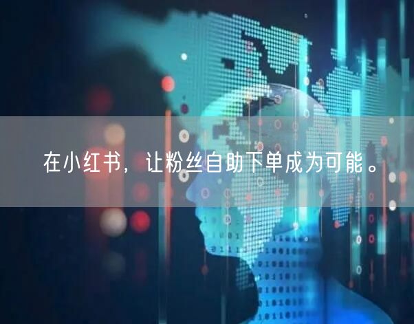 在小红书,让粉丝自助下单成为可能。