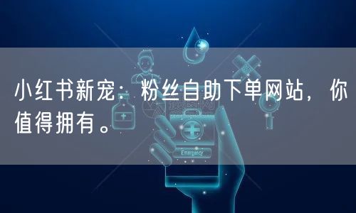 小红书新宠:粉丝自助下单网站,你值得拥有。